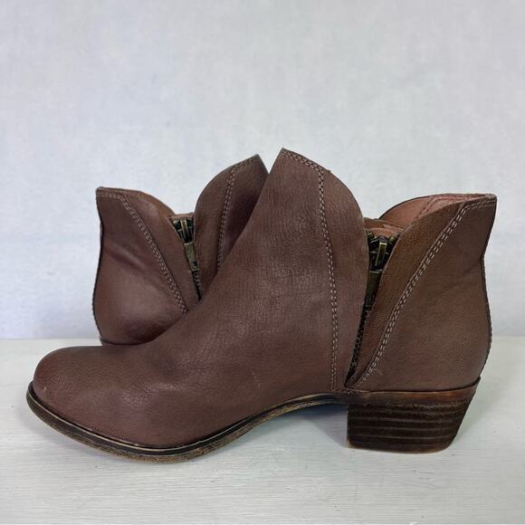 Lucky Brand Boots Womens 6M/36 Brenon Leather Round Toe Side Zipper Ankle - Picture 13 of 16